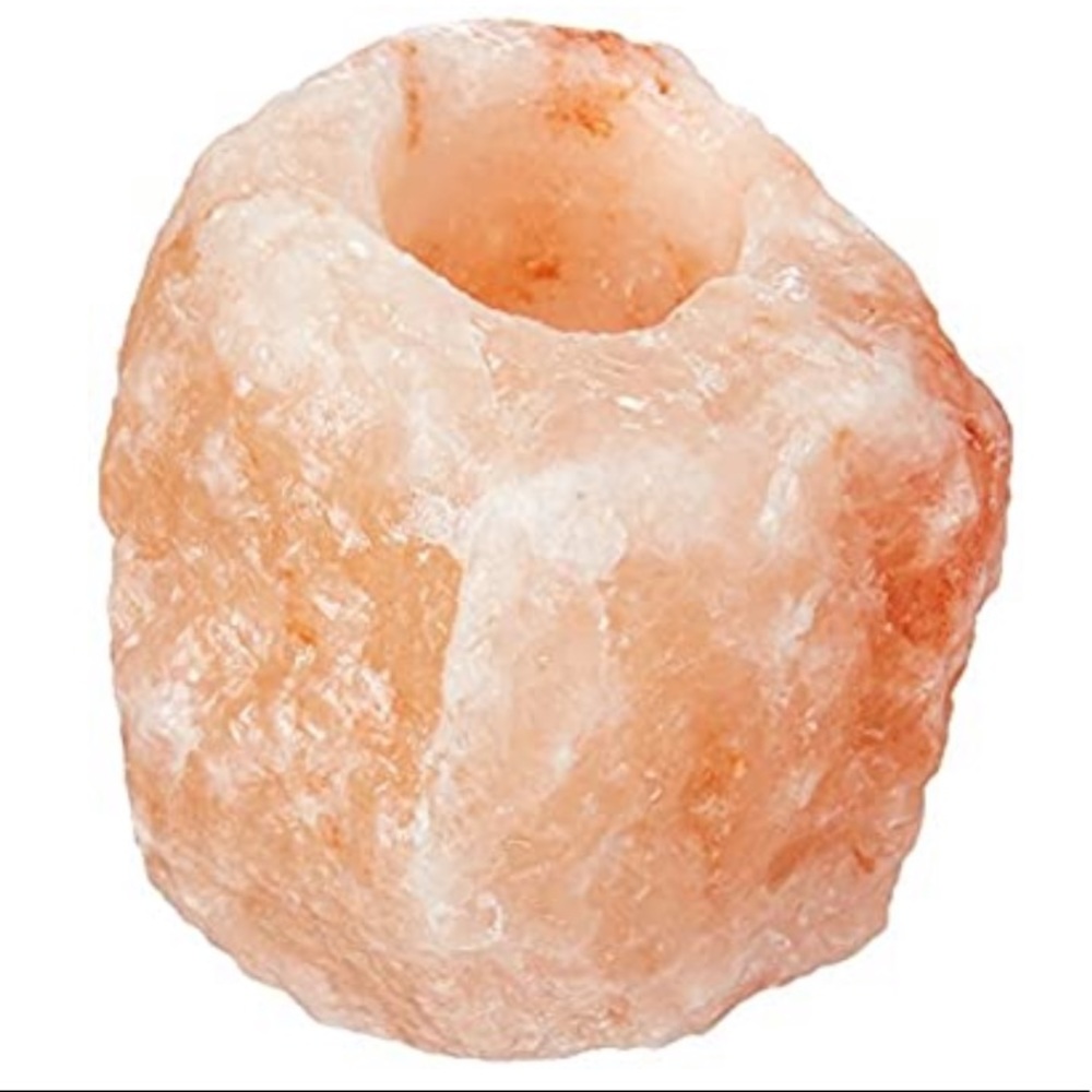 Salt natural crystal rock light candle holder